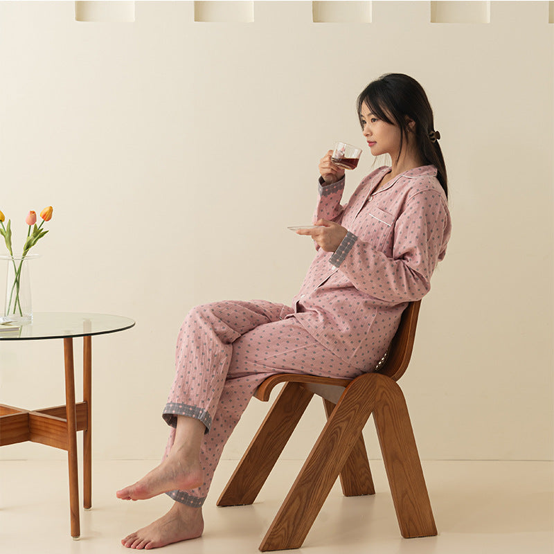 Baumwoll-Schlafanzug, Doppelgaze, Langarm, Unisex