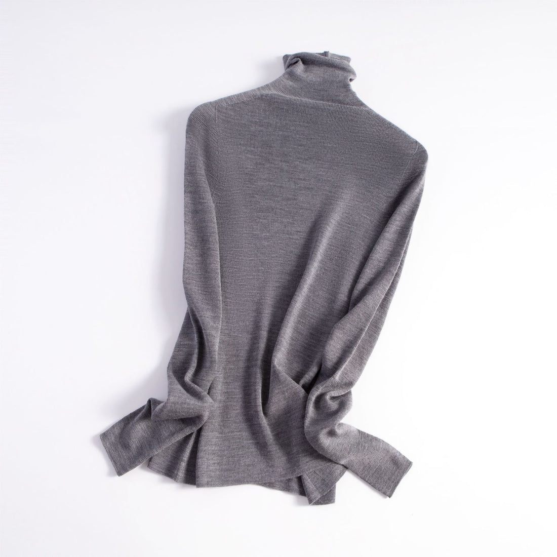 Damen-Rollkragenpullover, 100% Wolle, nahtlos