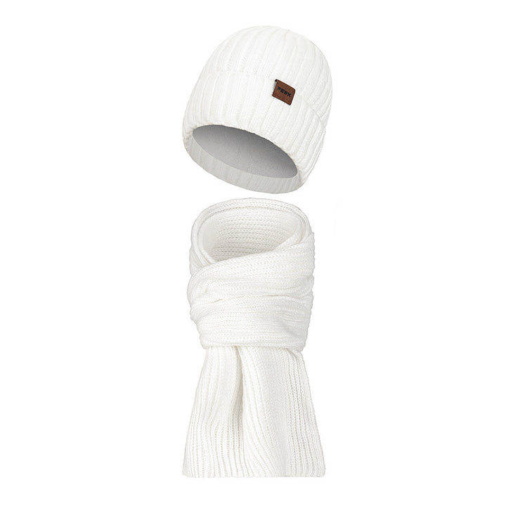 Winter-Set: Strickmütze und Schal, gefüttert, wärmend