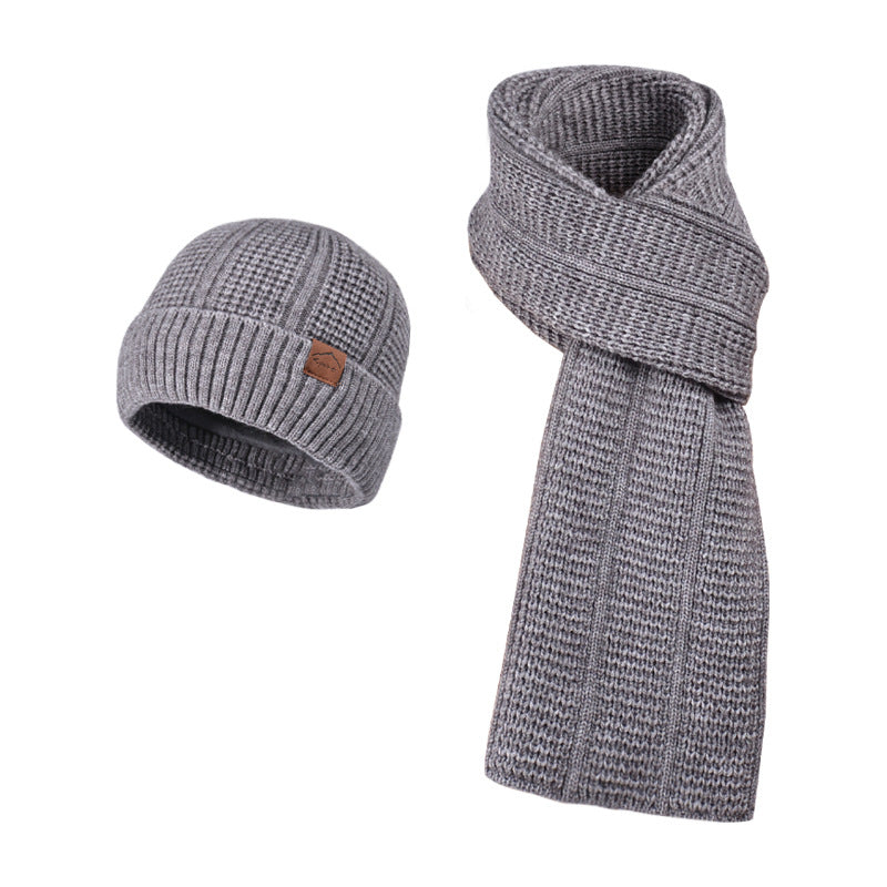 Strickmützen- und Schal-Set für Herren, wärmend