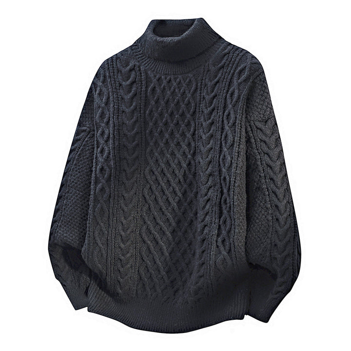 Herren-Strickpullover mit Zopfmuster