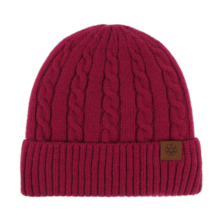 Gefütterte Strickmütze mit Umschlag, Winter