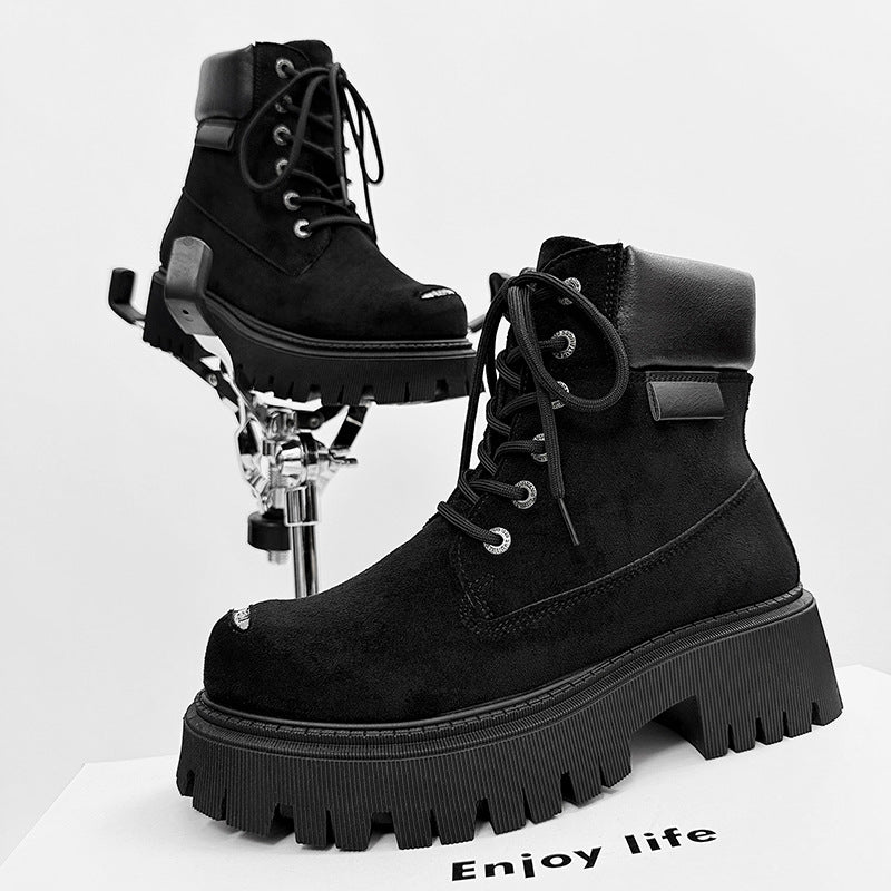 Herren-Stiefel, hohe Form, Wildleder-Optik