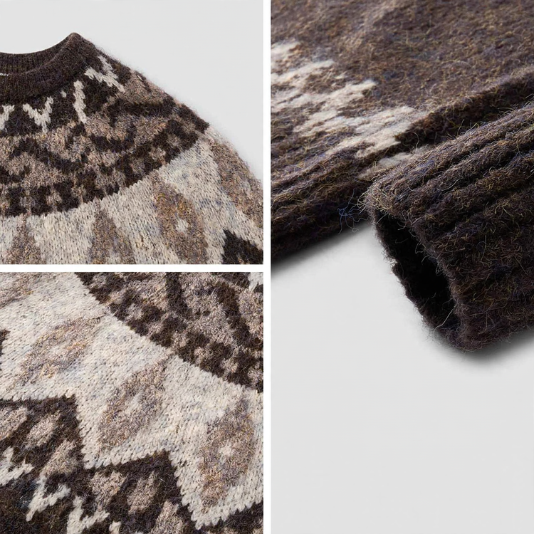 Herren-Strickpullover mit Fair-Isle-Muster