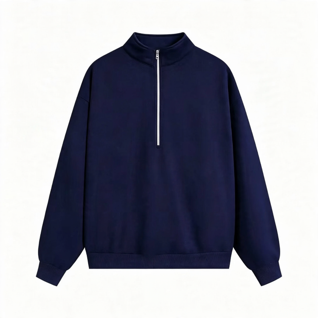 Unisex-Pullover mit Reißverschluss und Buchstaben-Print