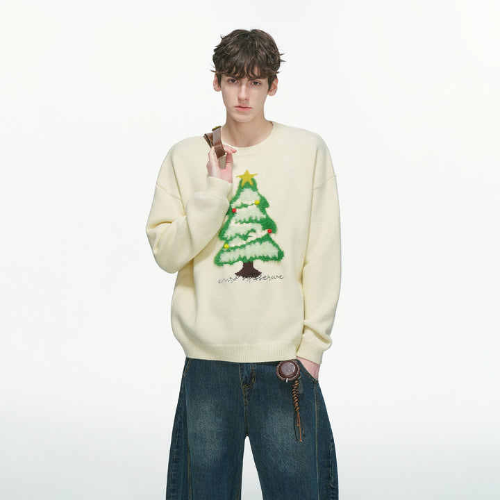 Unisex Strickpullover mit Weihnachtsmotiv