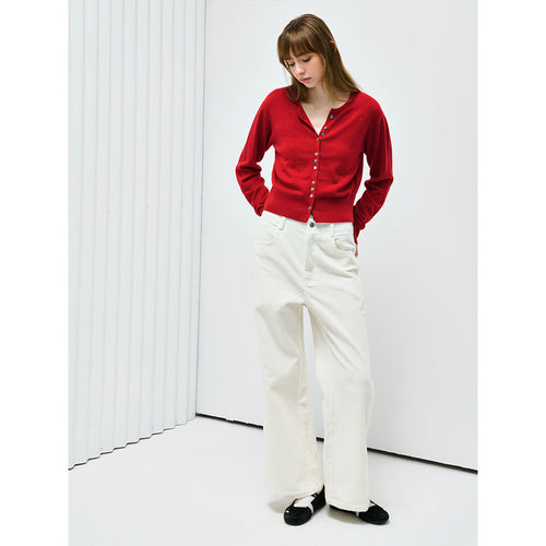 Damen-Cordhose, hoch tailliert, Baumwolle, H63752