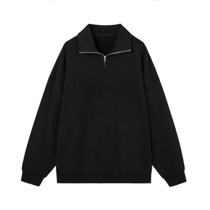 Polo-Sweatshirt mit halbem Reißverschluss, leicht