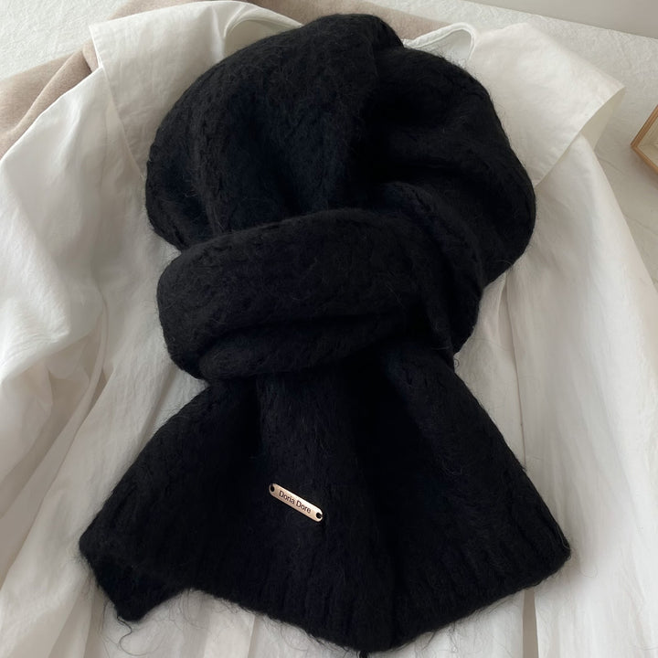 Alpaka-Wollmischschal, gestrickt, 162cm