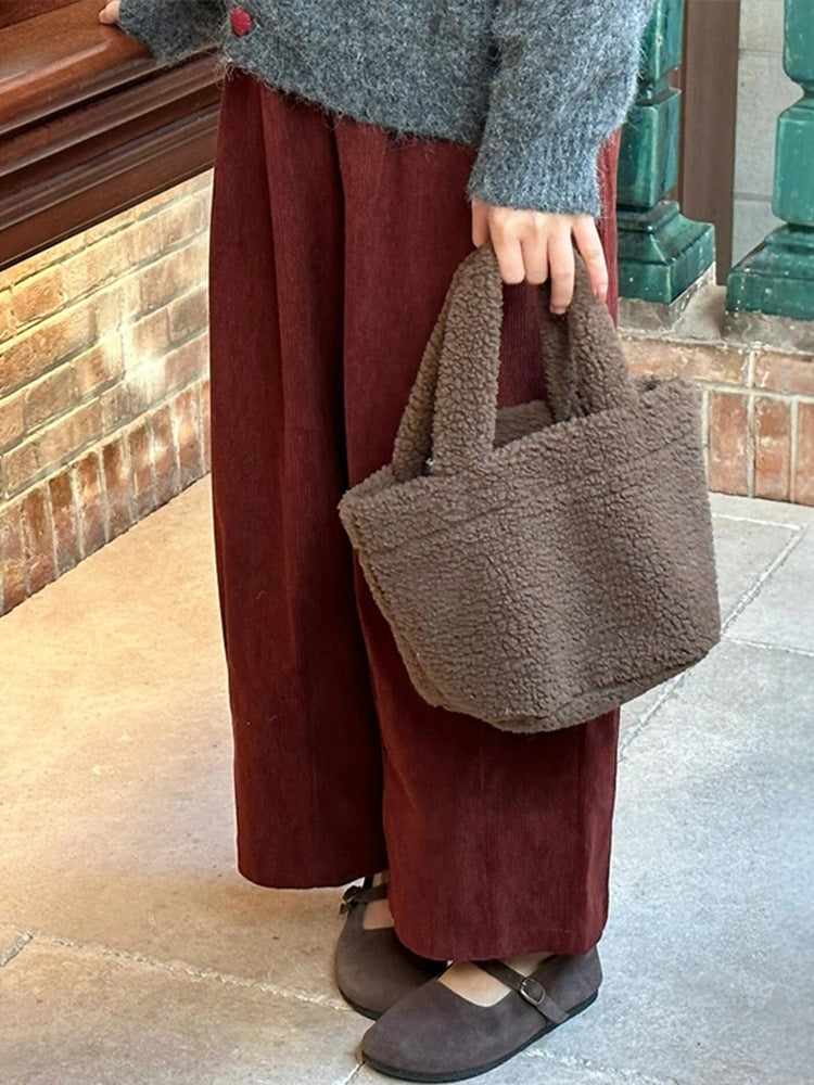 Damen-Cordhose, verkürzt, lockere Passform