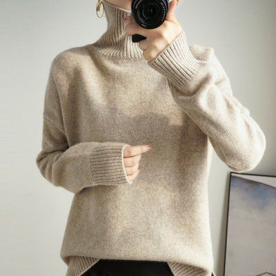 Damen-Kaschmirpullover mit Rollkragen