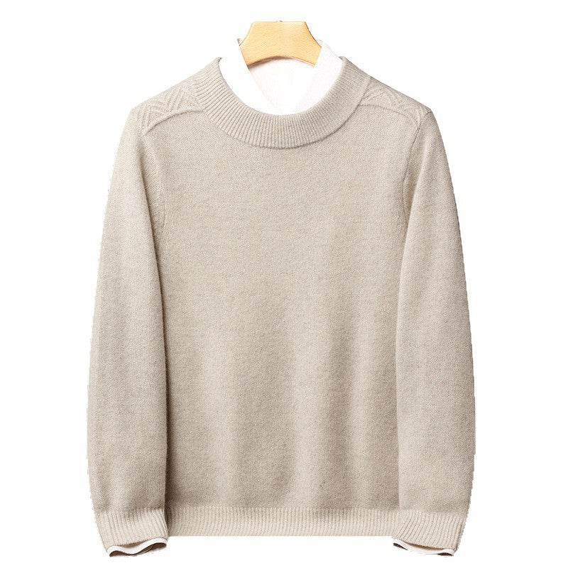 Herren-Yakwollpullover, Stehkragen, warm und gestrickt