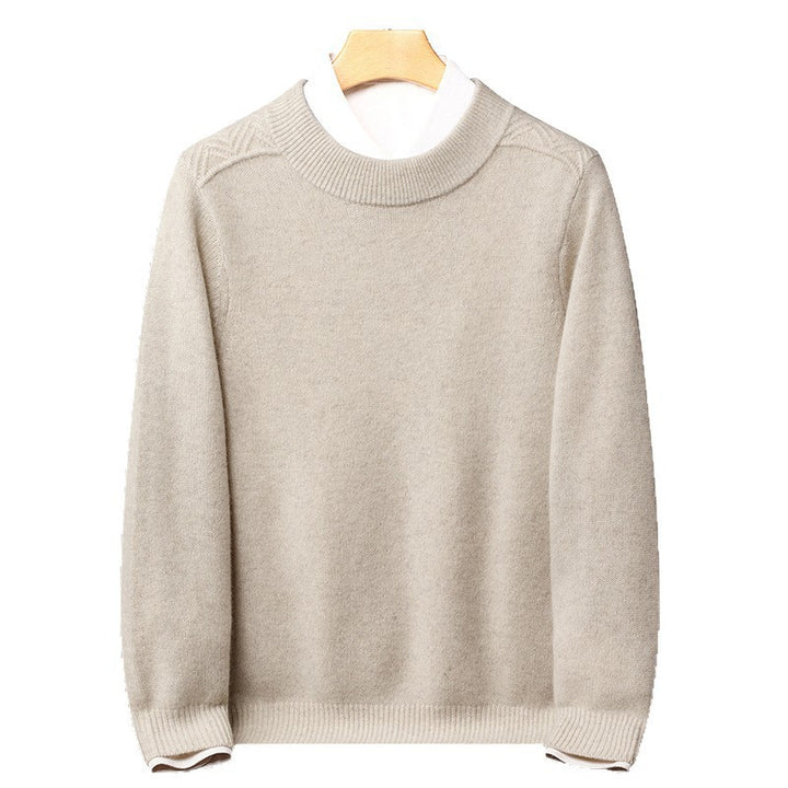 Herren-Yakwollpullover, Stehkragen, warm und gestrickt