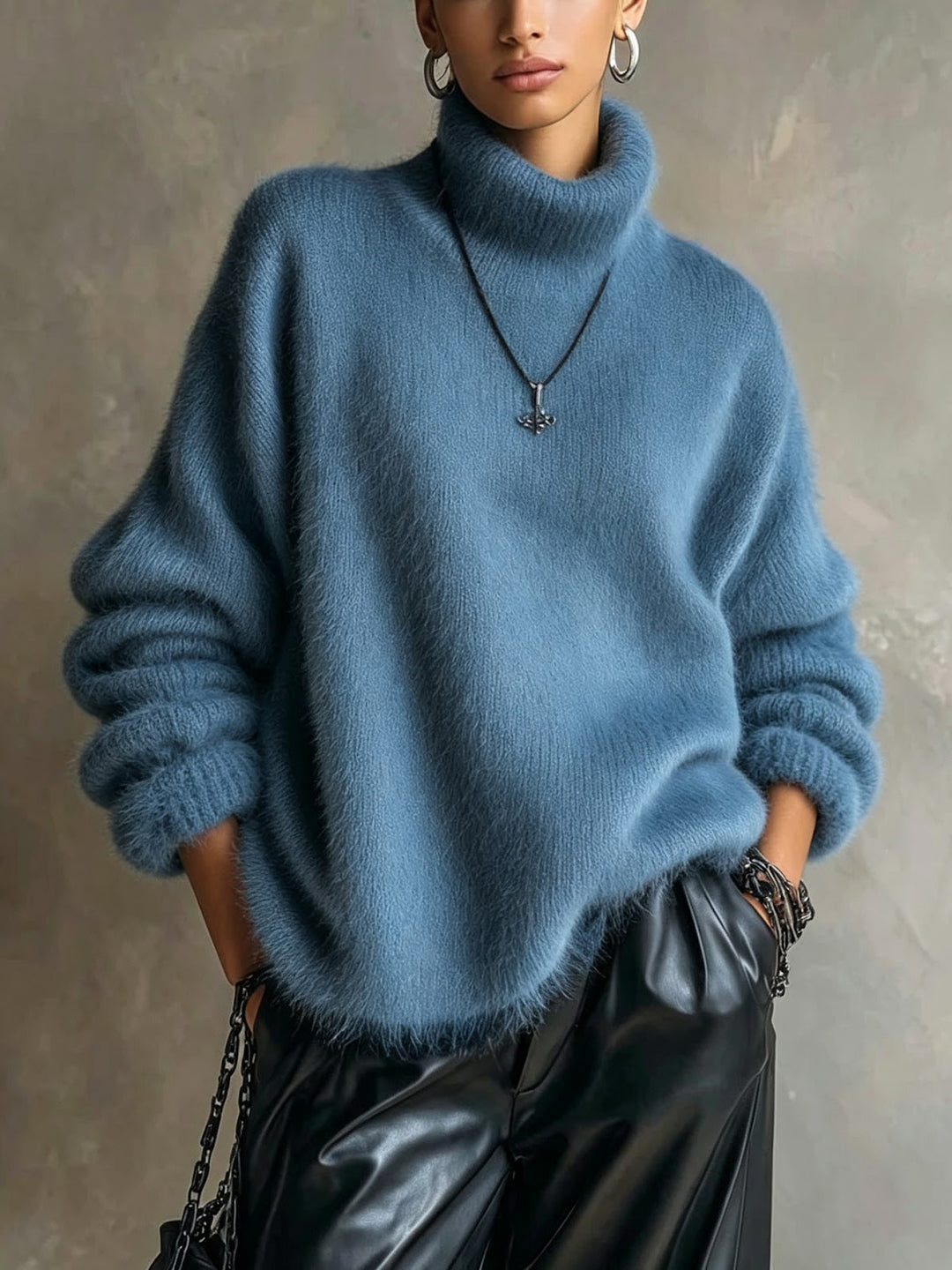 Flauschiger Rollkragenpullover