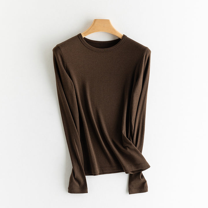 Damen-Strick-Unterziehshirt, Kaschmir-Mischgewebe, verschiedene Kragen