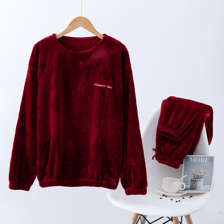 Warmer Herren-Schlafanzug aus Flanell und Korallenfleece