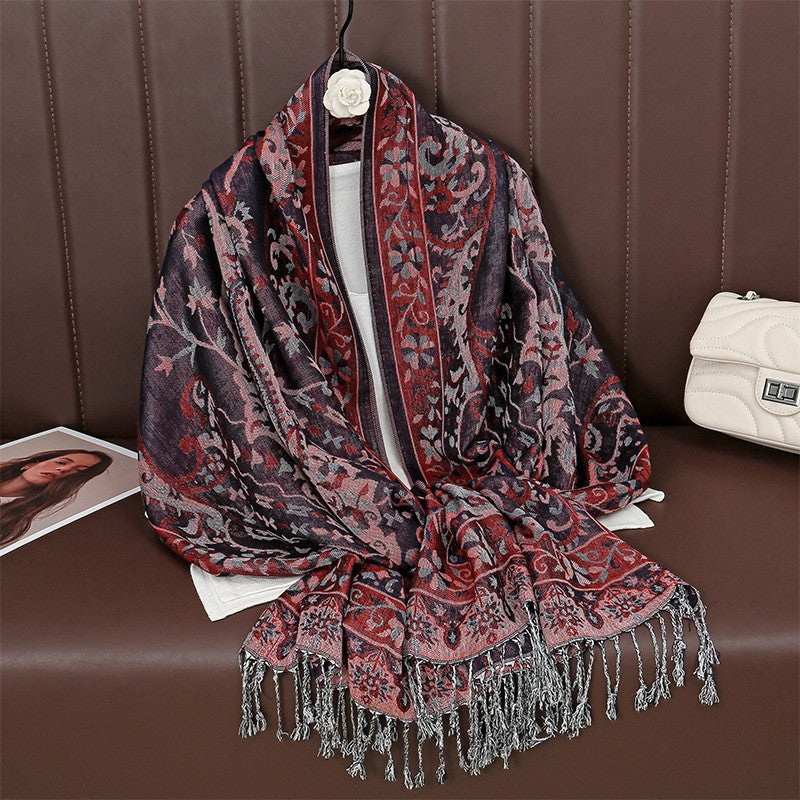 Elegante Stola mit Jacquard-Muster