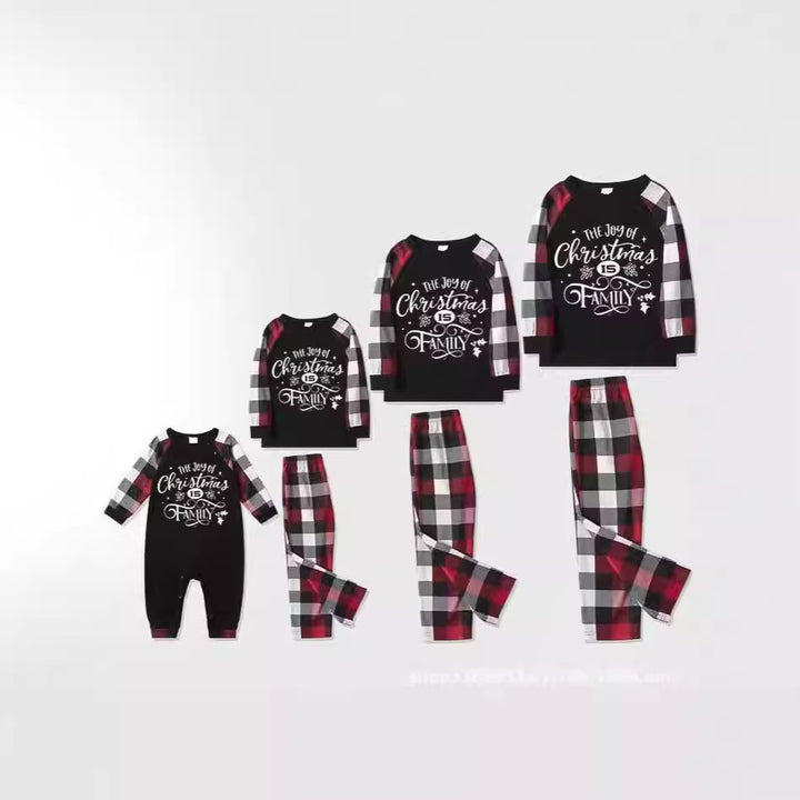 Weihnachts-Pyjama-Set für die Familie, langärmelig, mit Karomuster