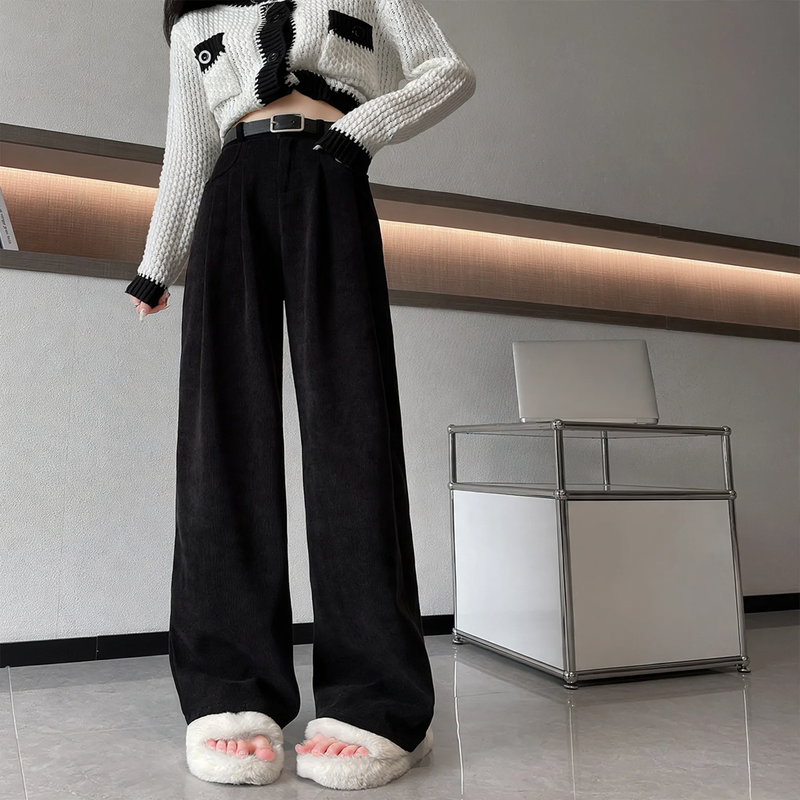 Damen-Cordhose, gerade geschnitten, gefüttert, für Herbst/Frühling
