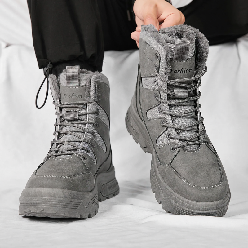 Herren-Winterstiefel, gefüttert, wasserdicht, rutschfest