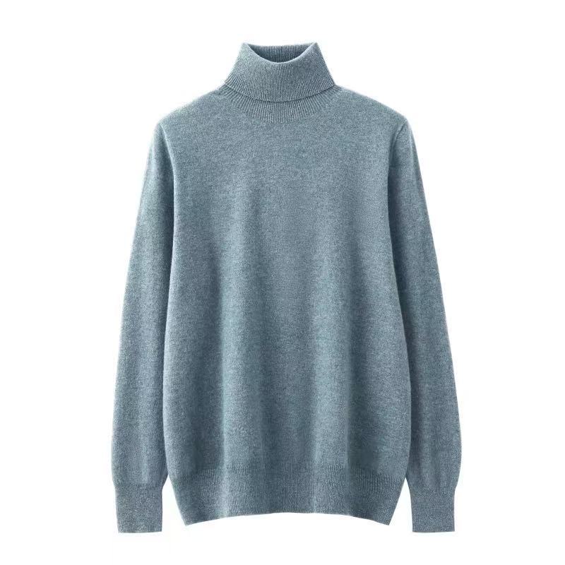Herren-Rollkragenpullover aus reiner Wolle, Strick