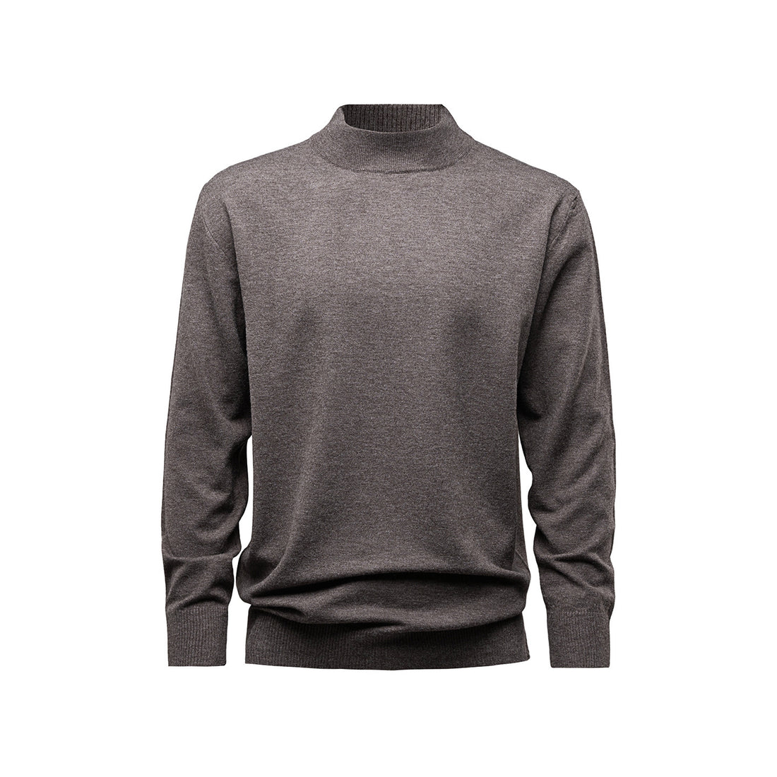 Herren-Strickpullover mit Stehkragen, einfarbig