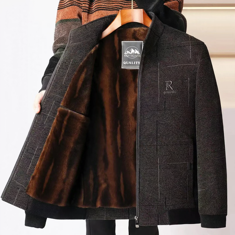 Herren-Winterjacke, Chenille, gefüttert, für Senioren