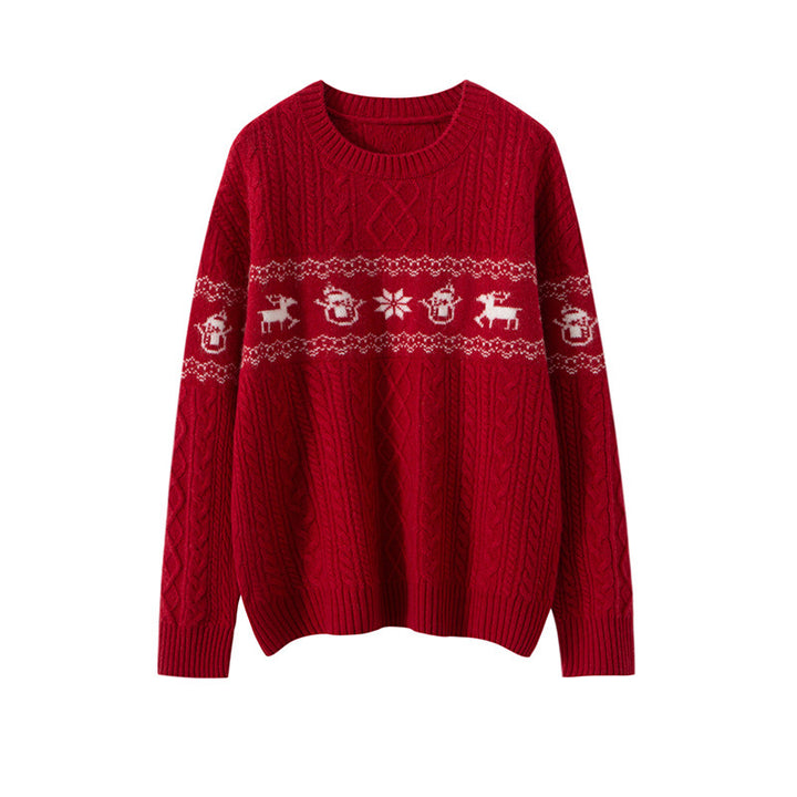 Weihnachtspullover mit Rentier-Muster