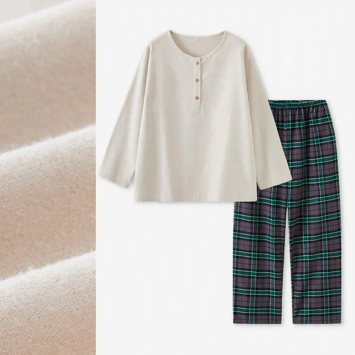 Winter-Pyjama-Set aus angerauter Baumwolle für Paare