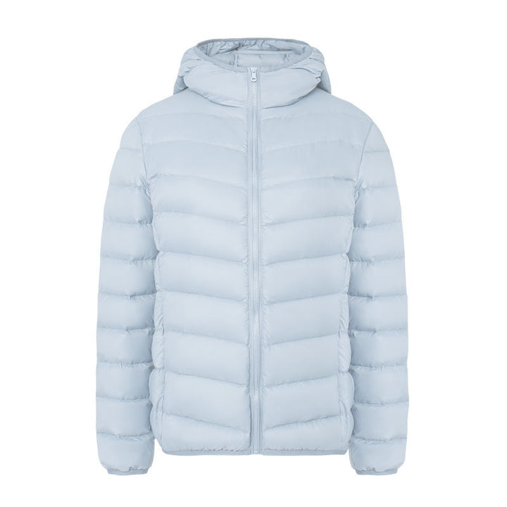 Leichte Damen-Daunenjacke mit Kapuze, wasserabweisend