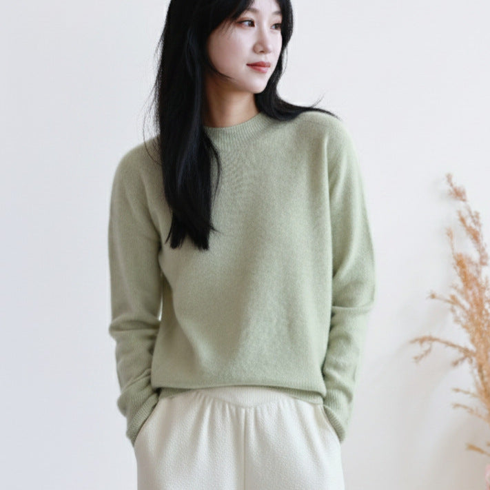 Damen-Woll-Kaschmir-Pullover, nahtlos, verschiedene Kragenformen
