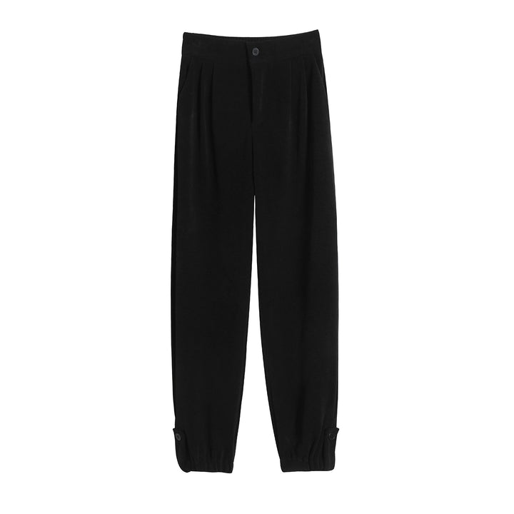 Damen-Freizeithose aus Chenille-Cord, elastischer Beinabschluss