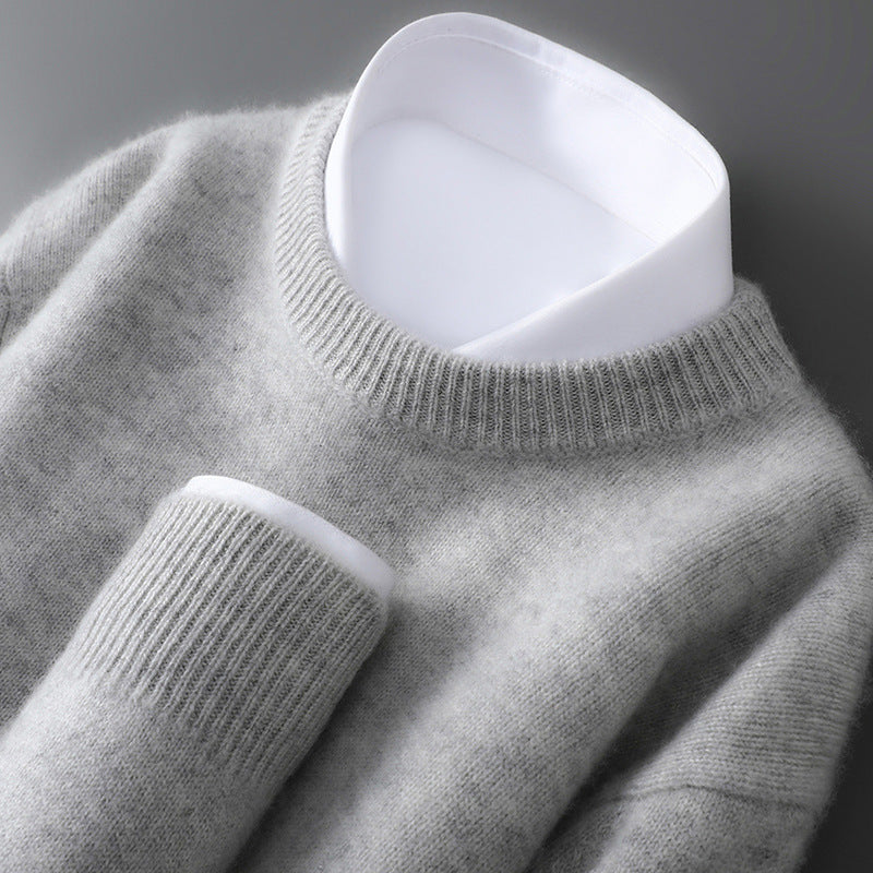 Herren Pullover, Stehkragen, 100% Wolle, weich
