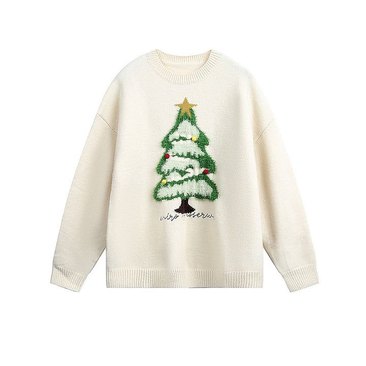 Herren-Strickpullover mit Weihnachtsbaum-Motiv