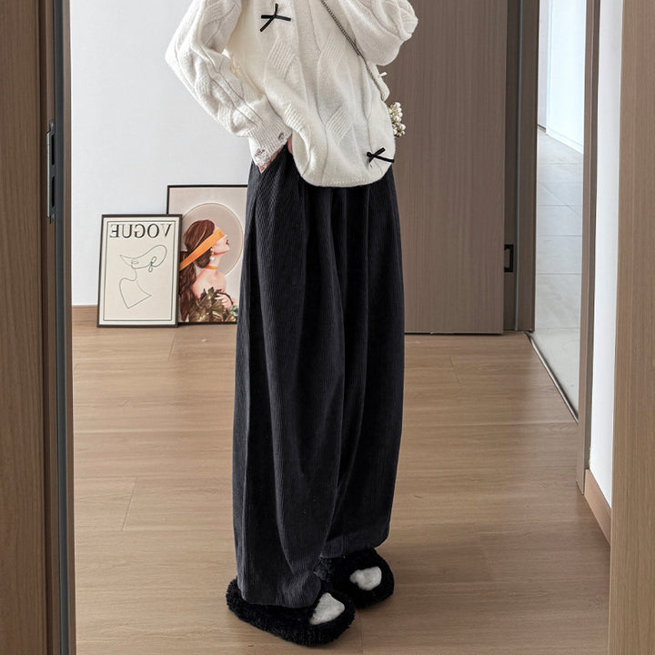 Cord-Haremshose mit hohem Bund