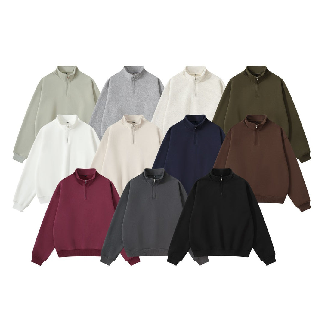 Unisex-Sweatshirt mit Reißverschluss und Stehkragen