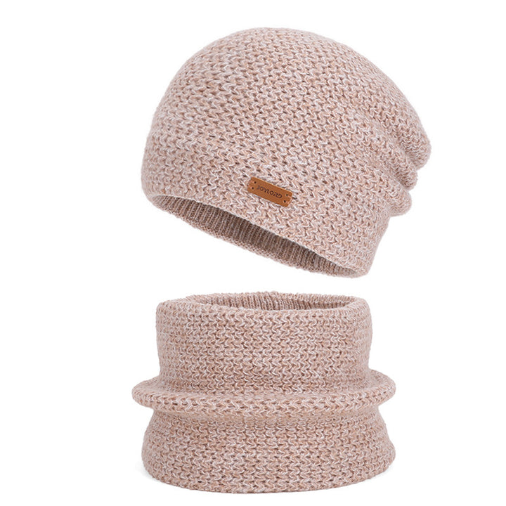 Damen Strickmütze und Schal Set, gefüttert, Winter
