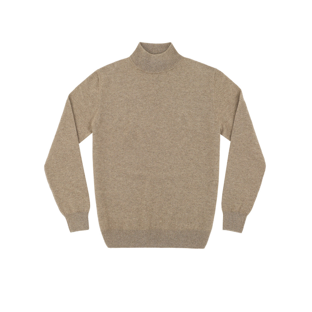 Herren-Strickpullover, Stehkragen, körperbetont