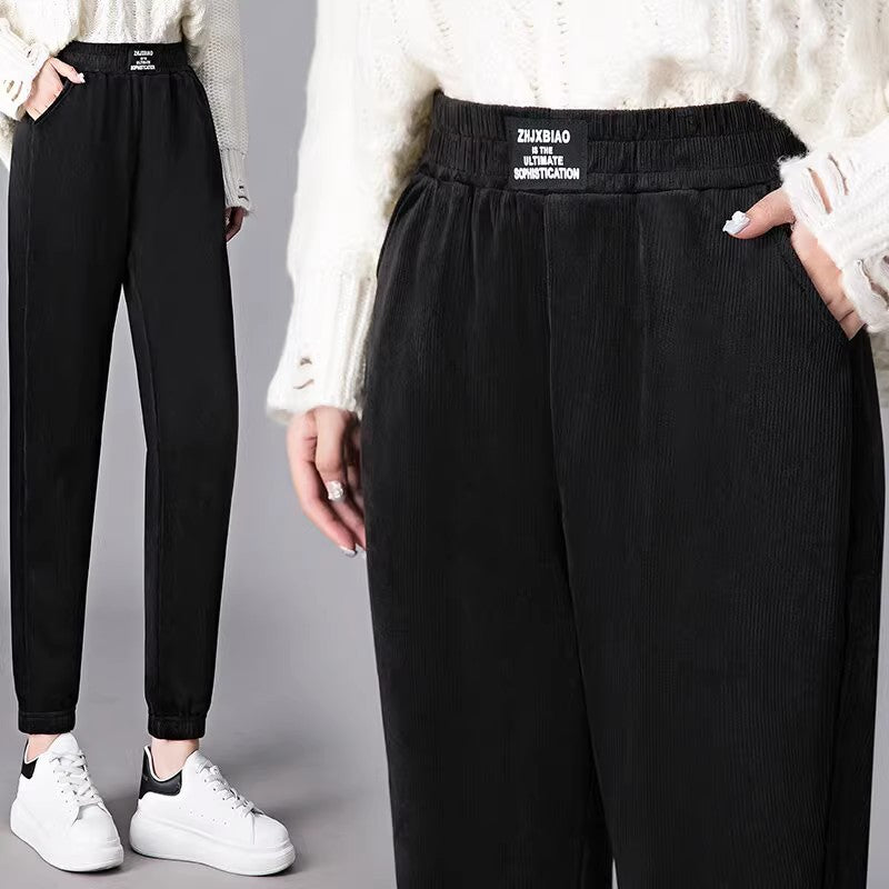 Damen-Cordhose im Harem-Stil, gefüttert