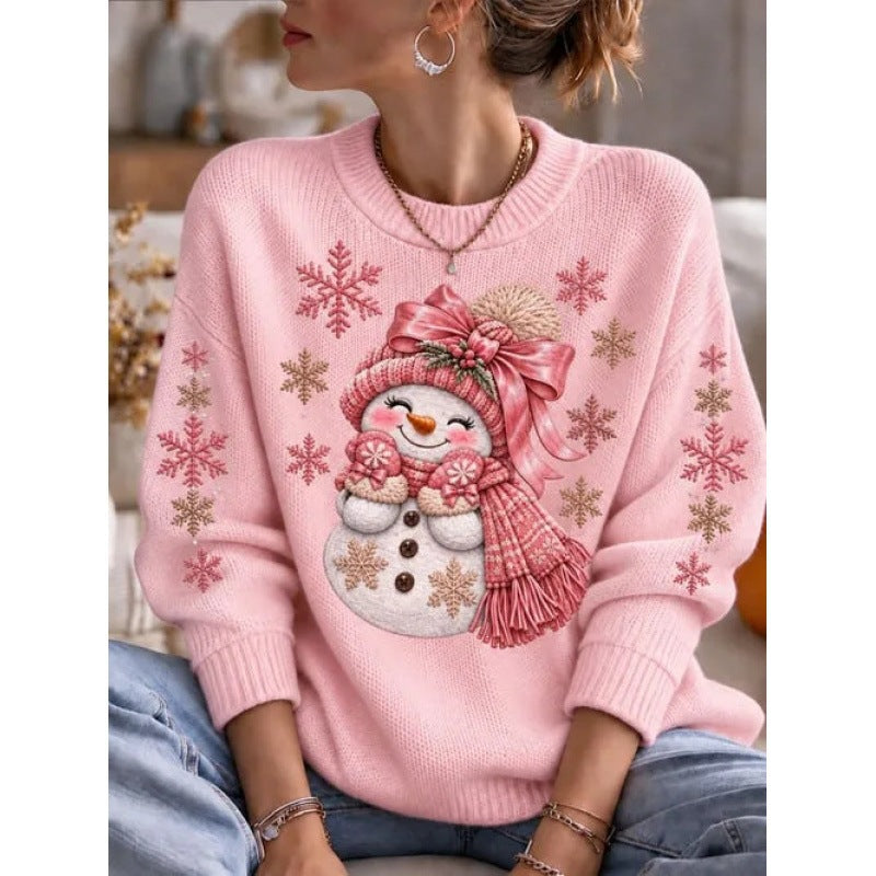 Damen-Weihnachtspullover mit 3D-Druck