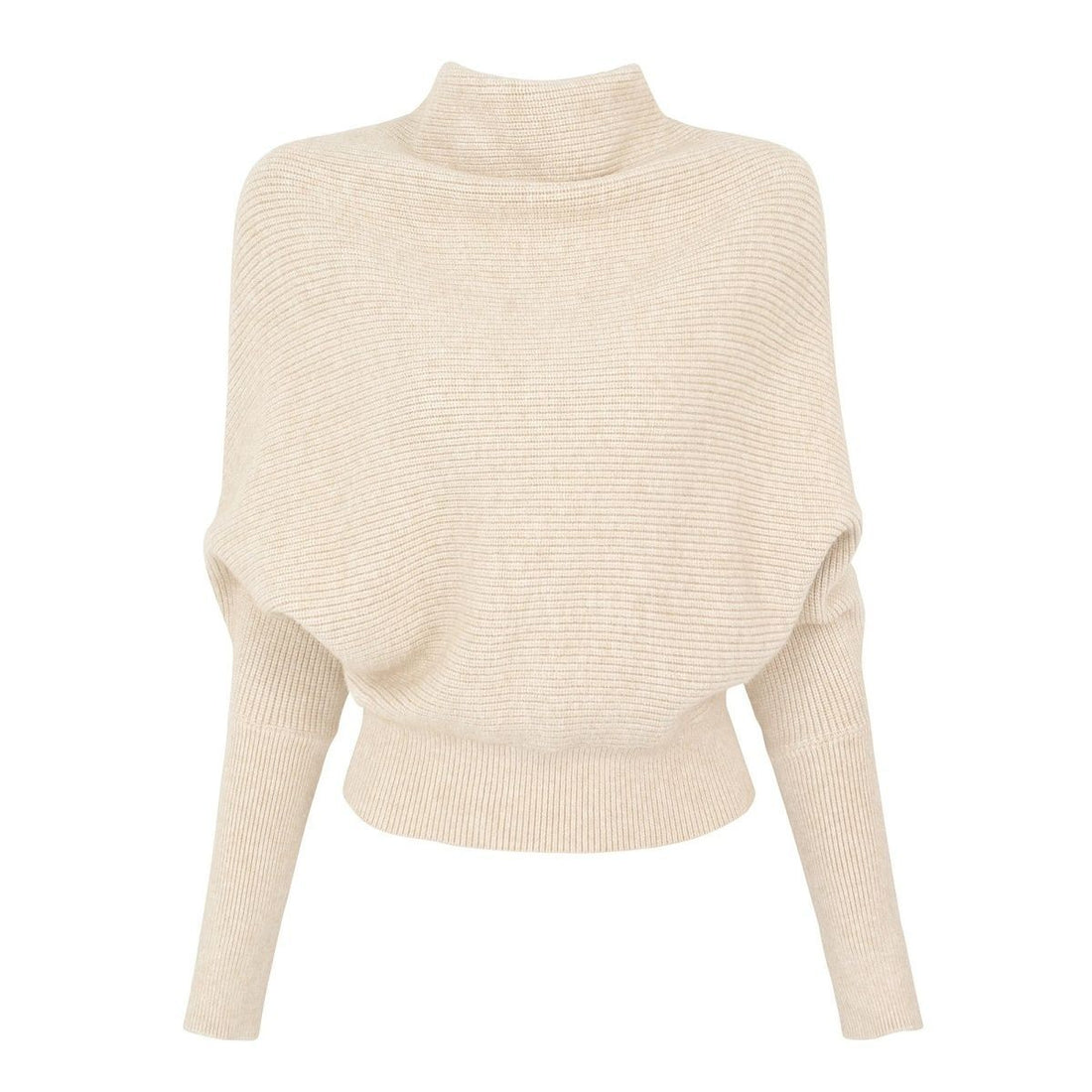 Damen-Strickpullover mit Rollkragen und Fledermausärmeln