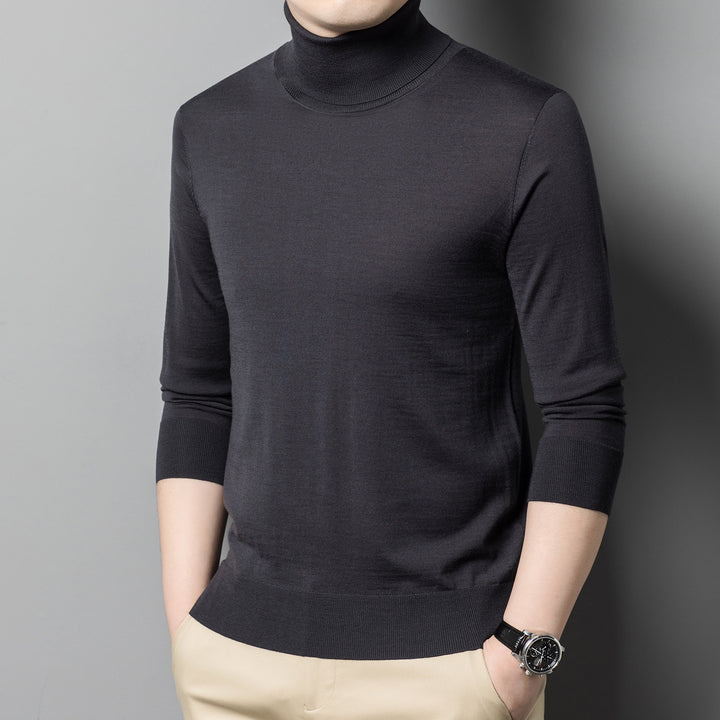 Herren-Wollpullover, 100% Wolle, Rollkragen, maschinenwaschbar