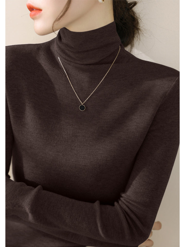 Damen-Strickpullover, figurbetont, mit Stehkragen