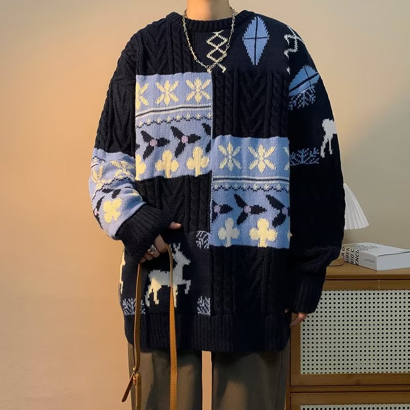 Dicker Strickpullover im Retro-Stil
