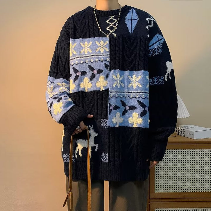 Dicker Strickpullover im Retro-Stil