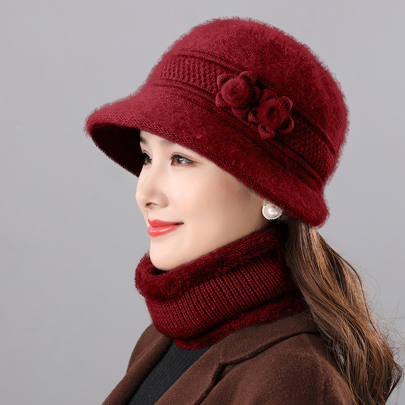 Damen Glockenhut und Schal Set, warm, für Herbst und Winter
