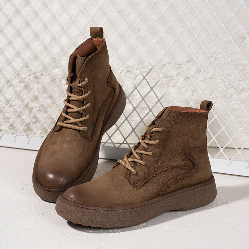 Herren-Lederstiefel, gefüttert, klassisch