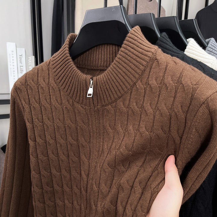 Schwerer Strick-Cardigan mit Strukturmuster