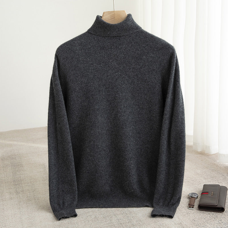 Herren-Rollkragenpullover aus 100% Wolle, nahtlos