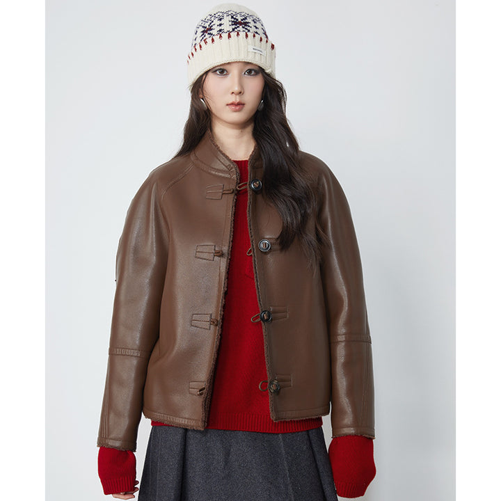 Damen-Lammfelljacke, wendbar, Herbst/Winter